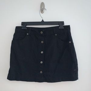 Black Button Up Mini Skirt • Size L